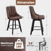 Gikpal Swivel Bar Stools with Backs, 24" Counter Height Bar Stools, Fabric Upholstered Counter Bar Stools with Solid Wood Legs for Kitchen Island - 2 of 4