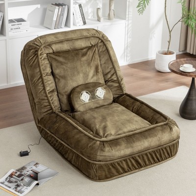 NicBex 2-in-1 Convertible Floor Sofa Bed for Adults & Pets, 5-Position Adjustable Backrest with Massage Pillow, Modular Dual-Use Lounger