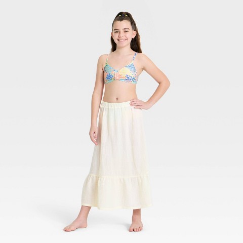 Детские юбки Art Class Girls' Ditsy Printed Bikini Skirt Set - art class™ Cream L