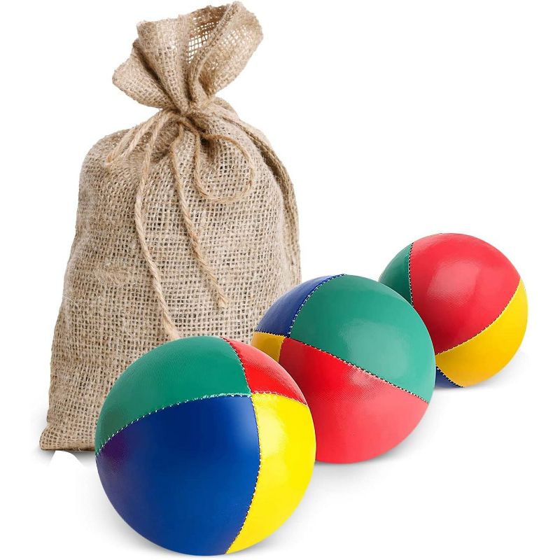 Mister M Juggling Balls in Beige Jute Bag - 3 Pack, 1 of 5