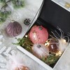 NAYSAYE Party Decoration and Accessories Glass Christmas Ball Ornaments Set of 6 for Christmas Tree Decorations, Pink, 3.9"*3.9"*0.09" - 3 of 4