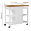Kicthen Cart with Rubber Wood Top and Locking Wheels - 4 of 4