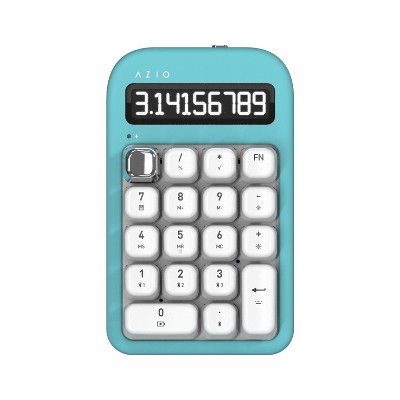 Azio IZO Number Pad/Standalone Calculator with Red Switches, Bluetooth® and USB