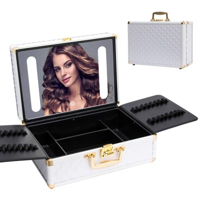 Portable Makeup Case with Mirror Travel Makeup Bag Cosmetic Organizer Box with Locks