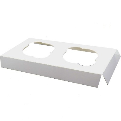 O'Creme White Cardboard Insert for Cupcakes, 2 Cavities - Case of 200