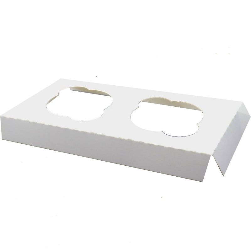 O'Creme White Cardboard Insert for Cupcakes, 2 Cavities - Case of 200, 1 of 4