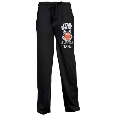 Mens Star Wars Ahsoka Tano Character Face and Text Pajama Sleep Pants