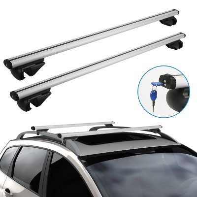 iMountek Aluminum Roof Rack Cross Bars for Cars, 176lbs Max Load, Fits Vehicles with Raised Side Rails Silver 122CM Length