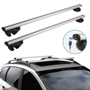 iMountek Aluminum Roof Rack Cross Bars for Cars, 176lbs Max Load, Fits Vehicles with Raised Side Rails Silver 122CM Length - 1 of 4