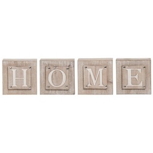 VIP Wood 4.88 in. Brown Home Letter Blocks Set of 4 - 1 of 2
