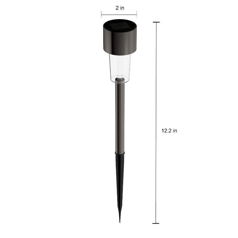 Nature Spring Stainless Steel Outdoor Stake Lighting - 12.2", Black, 3 of 8