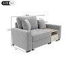 Christopher Knight Home Zeyn 63.2'' Modern Chenille Upholstered Single Sofa with Console, Storage Armrest and Pillows - 3 of 4