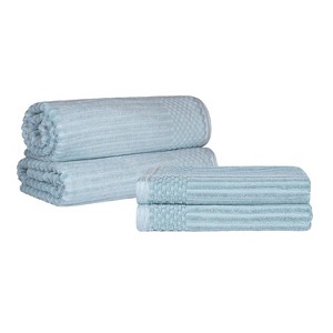 Modern Ribbed Cotton  Assorted Towel Set by Blue Nile Mills - 1 of 4