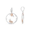 Haus of Brilliance Rose Gold Plated Silver 1/10 Cttw Diamond Floral Hoop Earrings - 3 of 4