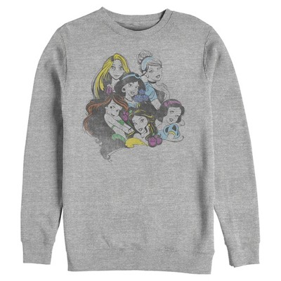 Men's Disney Princesses Group Bold Color Pop Sweatshirt - Athletic ...