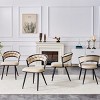 Set of 2 Modern Tufted Dining Chairs with Curved Backrest, Stylish Armless Accent Chairs for Kitchen, Dining Room, or Living Areas-Panipeachy - 3 of 4