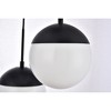 Elegant Lighting Eclipse 3 Lights Black Pendant With Frosted White Glass - 4 of 4