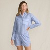 Lands' End Women's Cotton Poplin 2 Piece Pajama Set - Long Sleeve Top and Shorts with Piping - 4 of 4