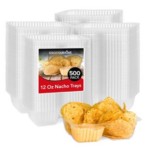 Stock Your Home 12-oz Small Disposable Plastic Nacho Trays (500 Pack) - 1 of 3