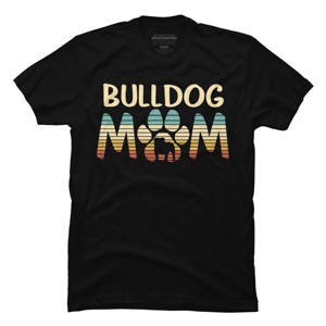 Men's Design By Humans Retro Bulldog Mom Paw Print By clickbong T-Shirt - 1 of 2