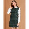 Allegra K Women's Contrast Peter Pan Collar Long Sleeve Above Knee Shift Plaid Dress - 3 of 4