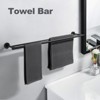 WOWOW 36 in. Wall Mounted Towel Bar in Matte Black, Stainless Steel Double Towel Holder - 2 of 4