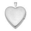 Black Bow Jewelry 20mm Polished and Satin Triple Diamond Heart Locket in Sterling Silver - 3 of 4
