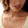 14K Gold Plated Charm Choker Necklace with Pearl & Clover, Cubic Zirconia Dainty Trendy Jewelry Gift for Women - 2 of 4
