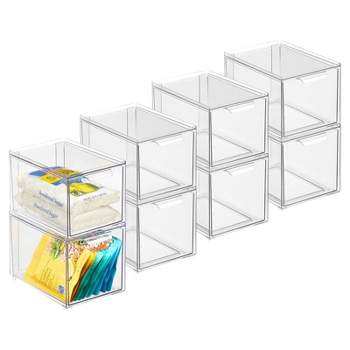 Mdesign Plastic Kitchen Food Storage Bin With Bamboo Lid, 4 Pack - Clear,  11.25 X 8 X 6 : Target