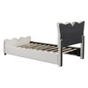 Whisen Morden Design Full Size Upholstered Platform Bed with Distinctive Headboard - 4 of 4