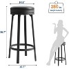 Swivel Bar Stools Set of 2/4, 30" Counter Height Bar Stools with Upholstered PU Leather Cushion Backless Round Kitchen Barstools with Metal Frame - 2 of 4