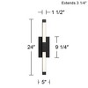John Timberland Murphy 24" High Modern Outdoor Wall Light Fixture Mount Porch House Exterior Outside LED Weatherproof Sand Black Metal Front Door - 4 of 4