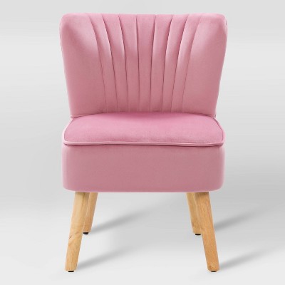 Lynwood Velvet Armless Accent Chair Pink - CorLiving