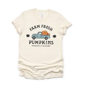 Simply Sage Market Women's Farm Fresh Pumpkins Truck Short Sleeve Graphic Tee - 1 of 2