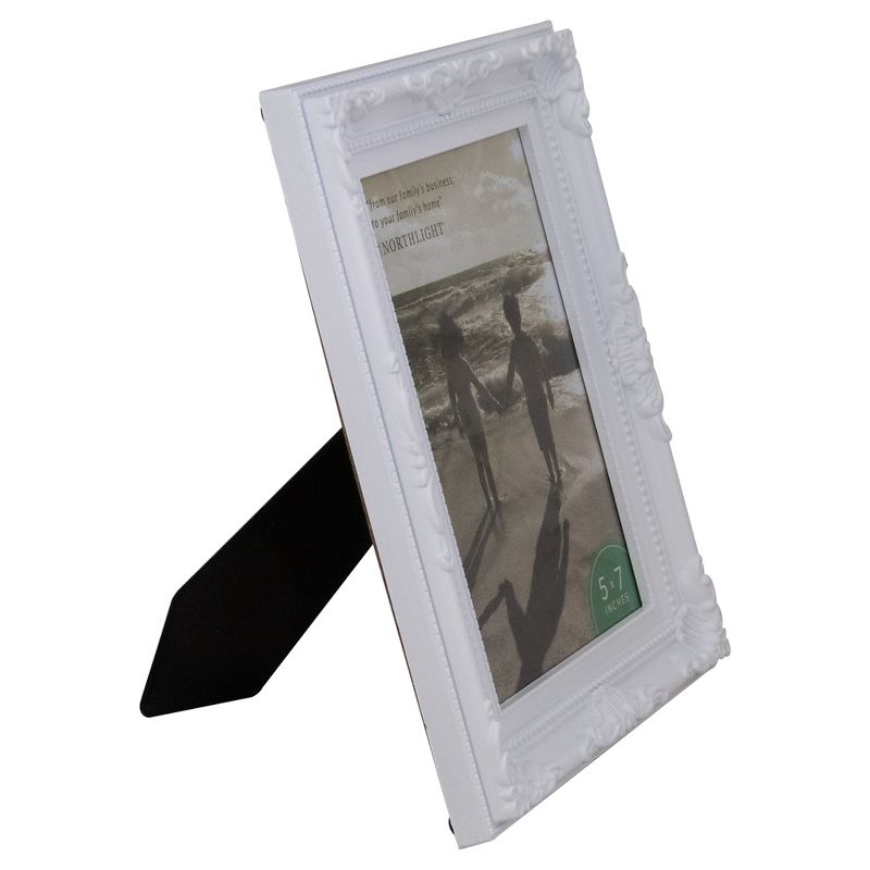 Northlight 8.5" White Victorian Style Rectangular Picture Frame for 5" x 7" Photos, 3 of 7