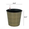 NAYSAYE 13.4 Inch Self Watering Wicker Round Planter for Indoor and Outdoor Garden Decoration, Brown, 13.4"*13.4"*12.2" - 4 of 4