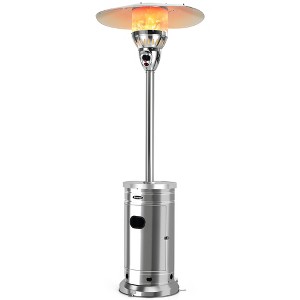 Costway 48,000 BTU Patio Propane Heater Stainless Steel W/Table & Wheels - 1 of 4
