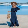 Women's Navy Off-Shoulder Flounce Bodice Jersey Maxi Dress - Cupshe - 3 of 4