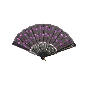 Unique Bargains Sequins Folding Fan 1 Pc - 1 of 4