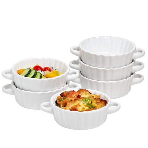 Ceramic breakfast bowl Ramekins with Lids,Oven Safe,Creme Brulee