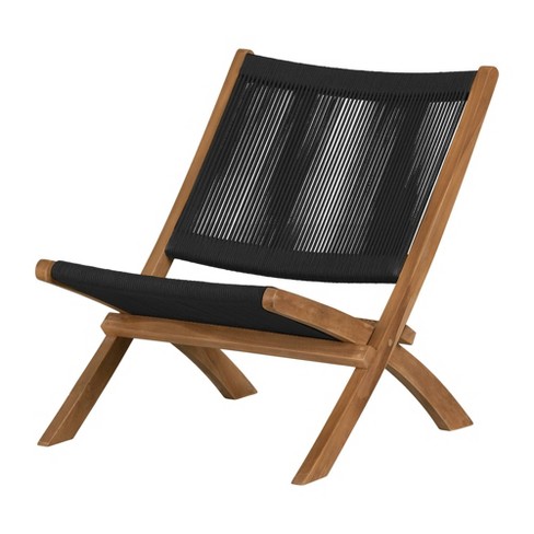 South Shore Balka Lounge Chair Black/natural: Glossy Finish, Wood Frame ...