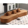 GDFStudio Xevor 130.5" Modern 4-Seater Terrycloth Upholstered Curved Sofa with 3 Pillows - 4 of 4