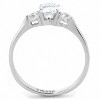 Slickblue Classic Three-Stone Ring, Stainless Steel Band, Polished Finish, Clear CZ, Women’s Sizes 5–10 - 3 of 4