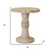 HomeRoots 28" Brown Solid Wood Round Pedestal End Table - 3 of 4