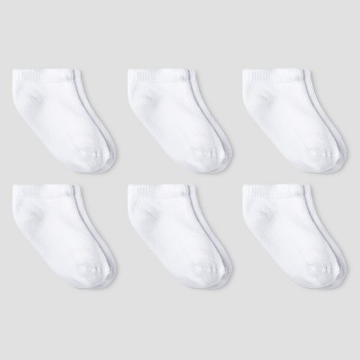 Baby Athletic 6pk Low Cut Socks - Cat & Jack™ White 12-24M