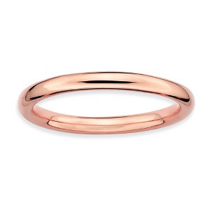 Black Bow Jewelry 2.25mm 14k Rose Gold Plated Sterling Silver Stackable Polished Band - 1 of 4