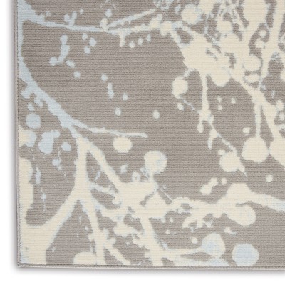 Jubilant Gray Abstract Forest-Inspired 4' x 6' Area Rug