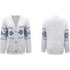 Coolmee Women's Fair Isle Cardigan Winter Ethnic Vintage Argyle Knit Outwear Sweater - 3 of 4