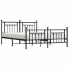 vidaXL 12" Black California King Metal Bed Frame with Headboard & Footboard No Mattress - 4 of 4
