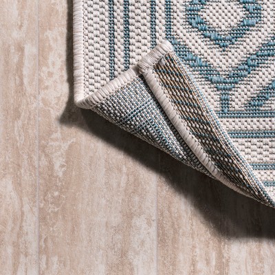 Mediterranean Elegance Gray Synthetic 2x8 Indoor/Outdoor Rug